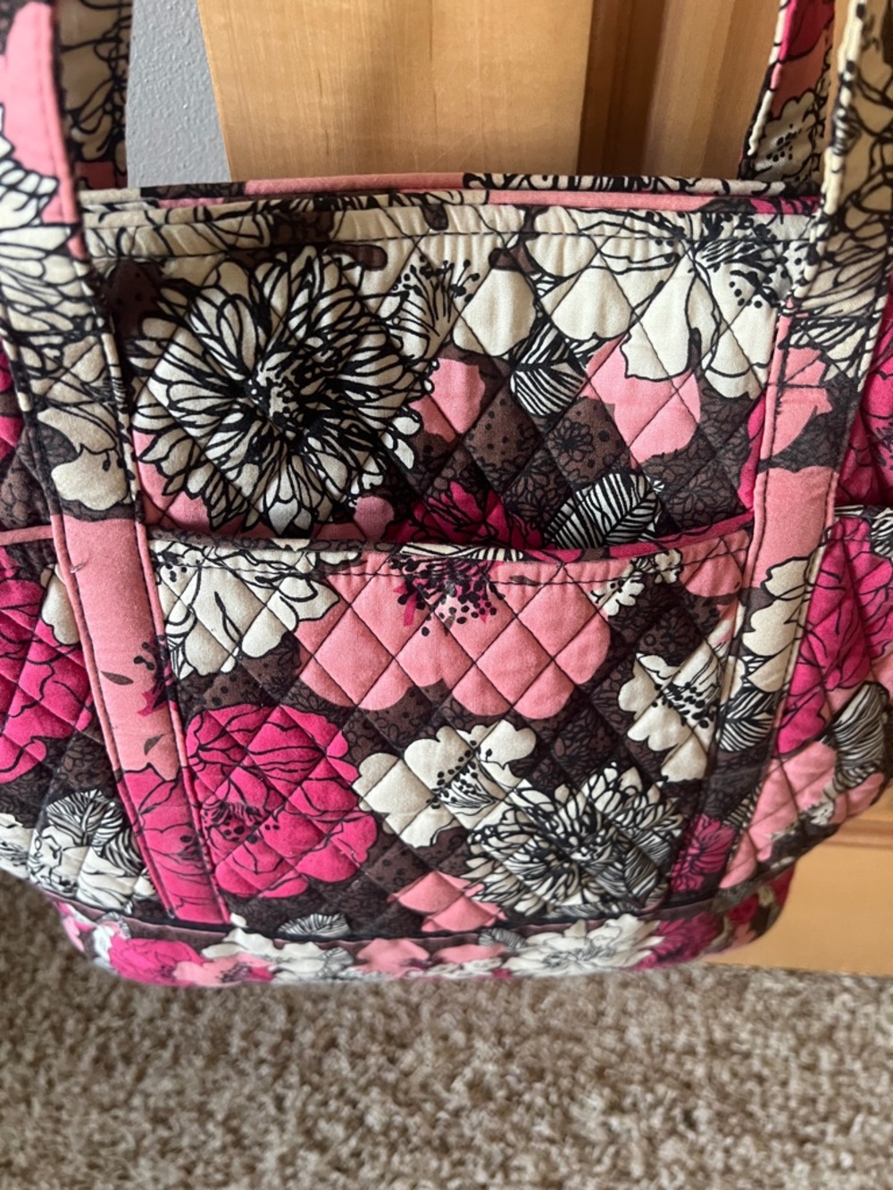 Vera Bradley Quilted Floral Mocha Rouge Tote - Picture 3 of 11